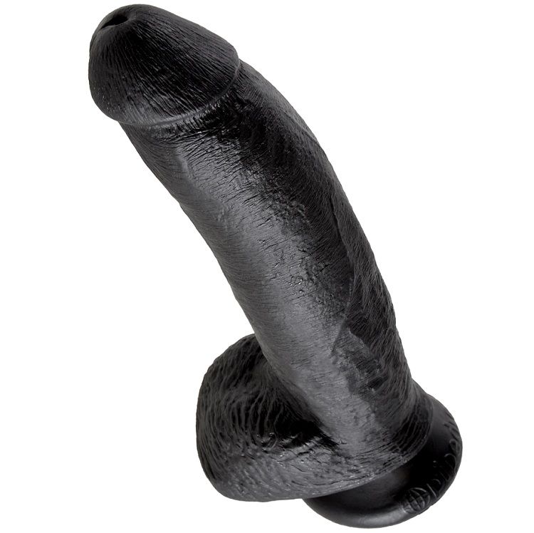 KING COCK - DILDO BLACK WITH BALLS 22.9 CM - slika 2