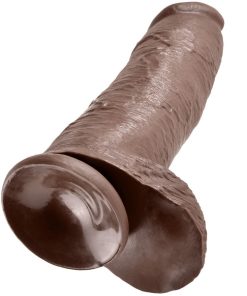 KING COCK - DILDO BROWN WITH BALLS 30.48 CM - slika 3
