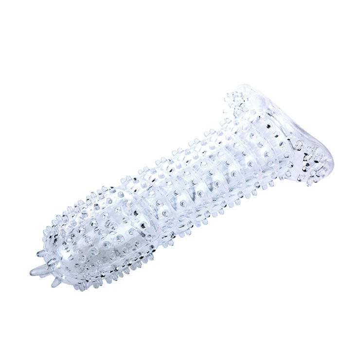 BAILE - PENIS SHEATH WITH TRANSPARENT STIMULATING POINTS 14 CM - slika 3
