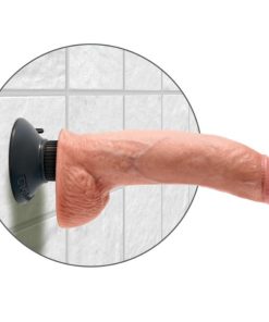 KING COCK - 23 CM VIBRATING COCK WITH BALLS FLESH - slika 3