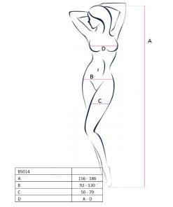 Alternative view of PASSION - WOMAN BS014 RED BODYSTOCKING ONE SIZE