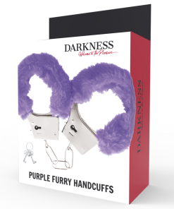 DARKNESS - LILAC LINED METAL HANDCUFFS - slika 3