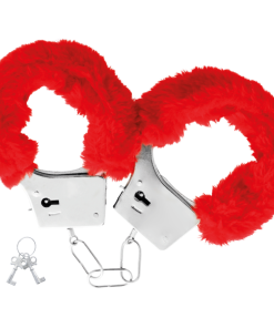 DARKNESS - RED LINED METAL HANDCUFFS - slika 2