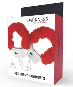 DARKNESS - RED LINED METAL HANDCUFFS - slika 3