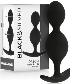 BLACK&SILVER - ORSON PLUG SILICONE 2 ANAL WAVES 9 CM