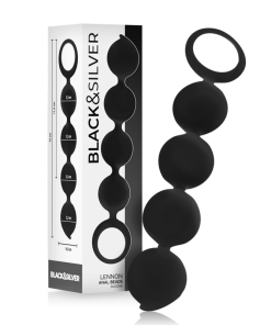 BLACK&SILVER - LENNON ANAL ROSARY 4 SILICONE SPHERES 15 CM