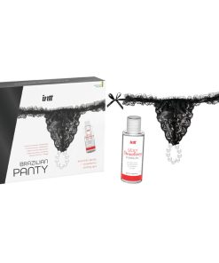 INTT RELEASES - BRAZILIAN BLACK PANTY WITH PEARLS AND LUBRICANT GEL 50 ML - slika 3