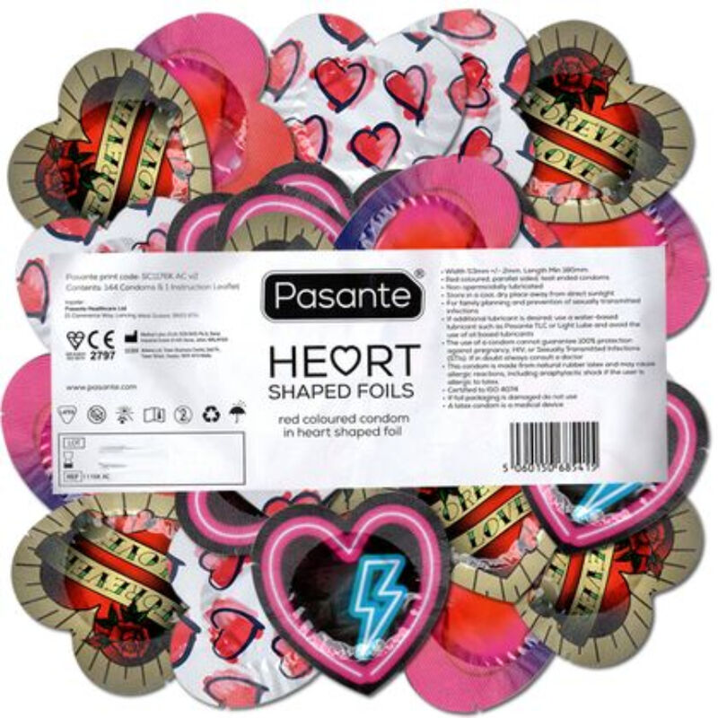 PASANTE - CONDOMS RED HEART SHAPE BAG 144 UNITS - slika 2