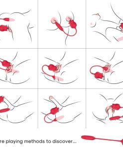 Alternative view of ARMONY - 3-IN-1 PINK, STIMULATOR, SUCTION AND UP&DOWN WITH RED TAIL