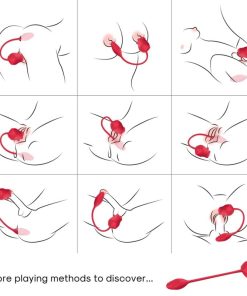 Alternative view of ARMONY - PINK 2 IN 1 SUCTION STIMULATOR & VIBRATOR 10 MODES WITH RED TAIL