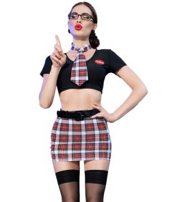 CHILIROSE - CR 4425 COSTUME SCHOOLGIRL BLACK L/XL