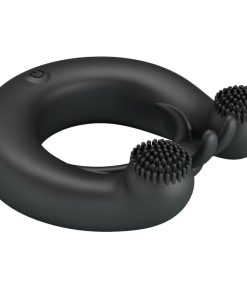 PRETTY LOVE - DAHLIA VIBRATING RING + CLITORIS STIMULATOR 12 VIBRATIONS BLACK - slika 3
