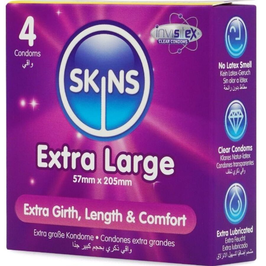 SKINS - EXTRA LARGE PREMIUM CONDOMS PACK 4 - slika 2