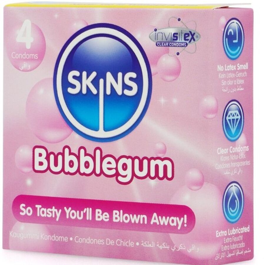 SKINS - BUBBLEGUM PREMIUM CONDOMS PACK 4 - slika 2