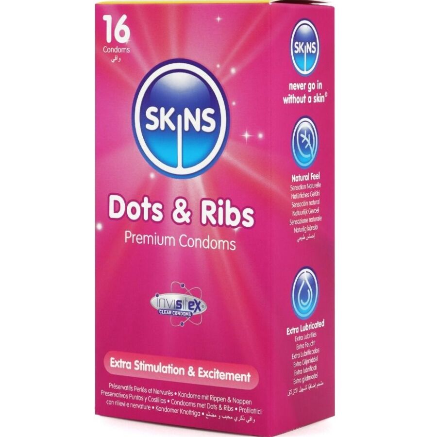 SKINS - DOTS & RIBS PREMIUM CONDOMS PACK 16 - slika 2