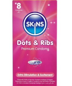 SKINS - DOTS & RIBS PREMIUM CONDOMS PACK 8