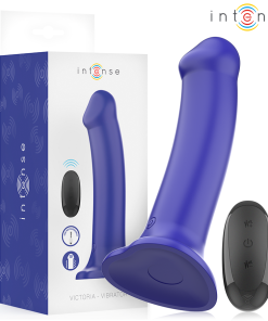 INTENSE - VICTORIA VIBRATOR WITH SUCTION CUP 10 VIBRATIONS DARK BLUE REMOTE CONTROL