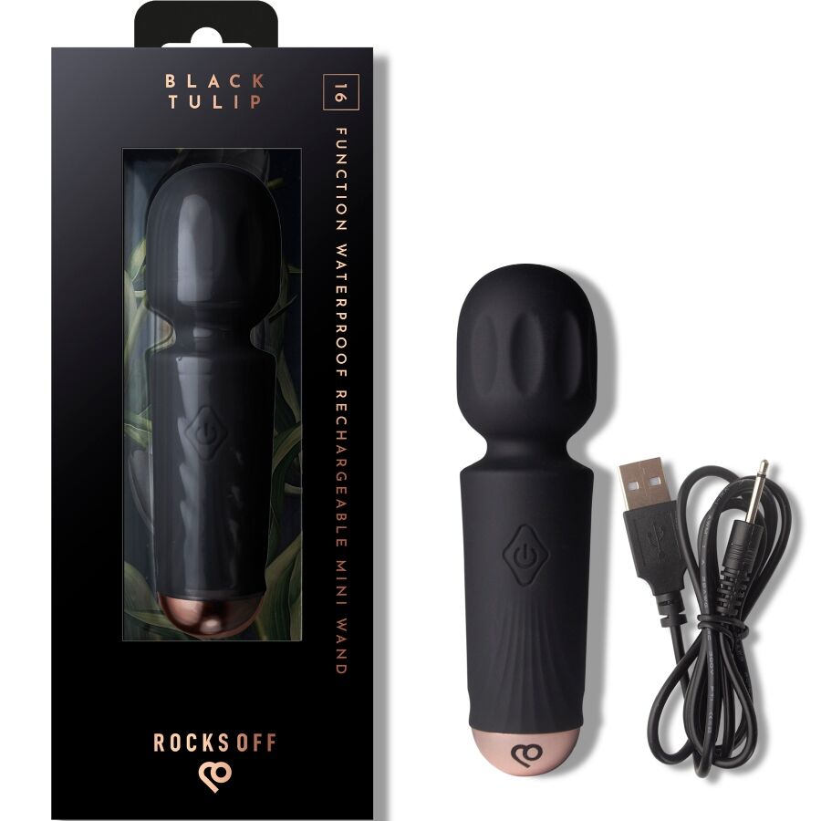 ROCKS-OFF - MINI RECHARGEABLE WAND 16 FUNCTIONS BLACK TULIP - slika 2