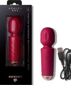Alternative view of ROCKS-OFF - MINI RECHARGEABLE WAND 16 FUNCTIONS AZALEA RED