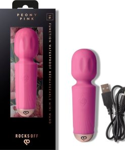ROCKS-OFF - MINI RECHARGEABLE WAND 16 FUNCTIONS PEONY PINK