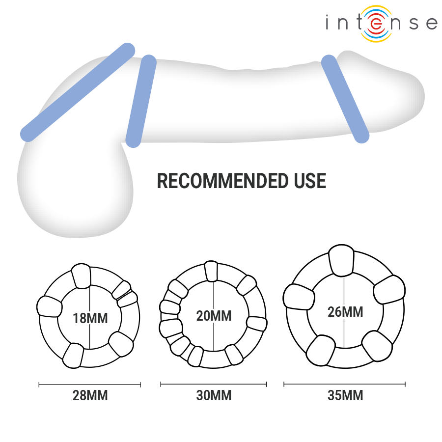 INTENSE - BOURNE SET OF 3 PENIS RING - slika 3