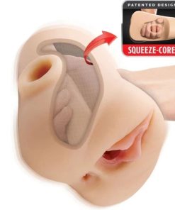 PDX PLUS - DOUBLE POUNDER VIBRATING SQUEEZE STROKER LIGHT 20.5 CM - slika 2