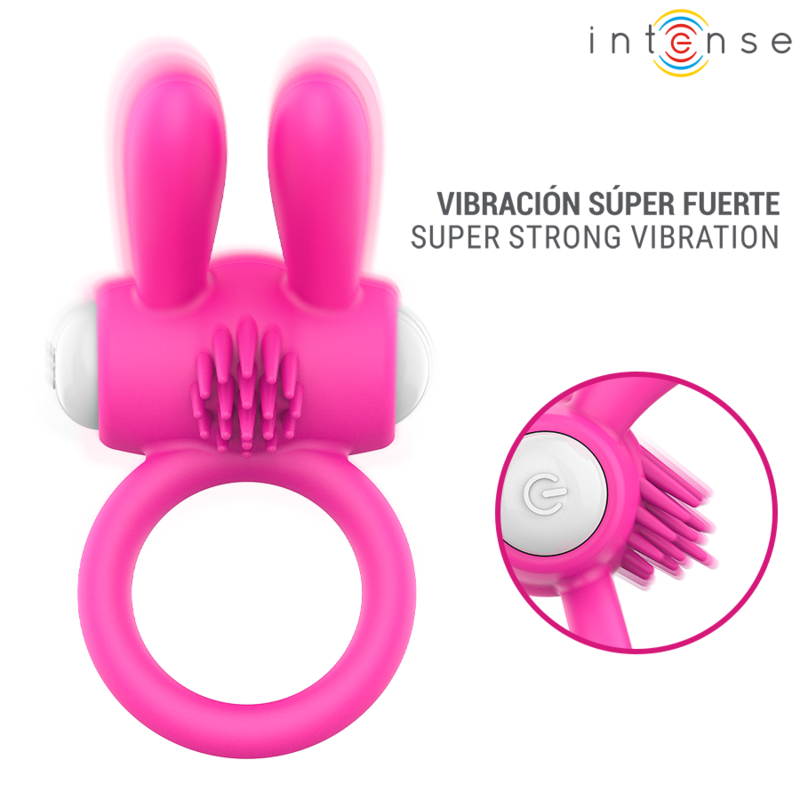 INTENSE - HOPPS VIBRATING PENIS RING WITH CLITORAL STIMULATION PINK - slika 3