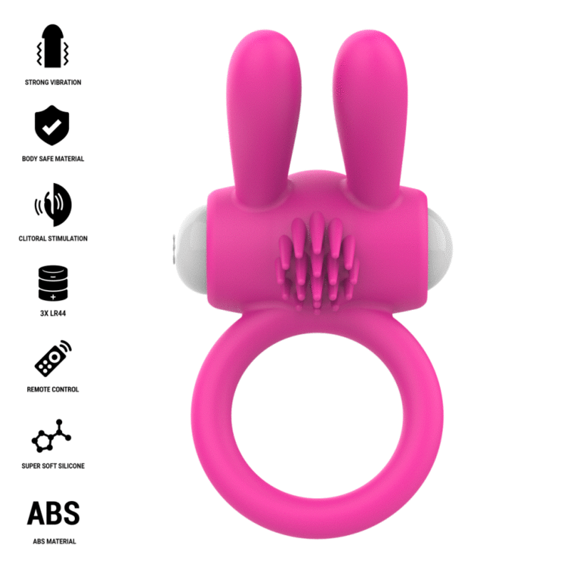 INTENSE - HOPPS VIBRATING PENIS RING WITH CLITORAL STIMULATION PINK - slika 2