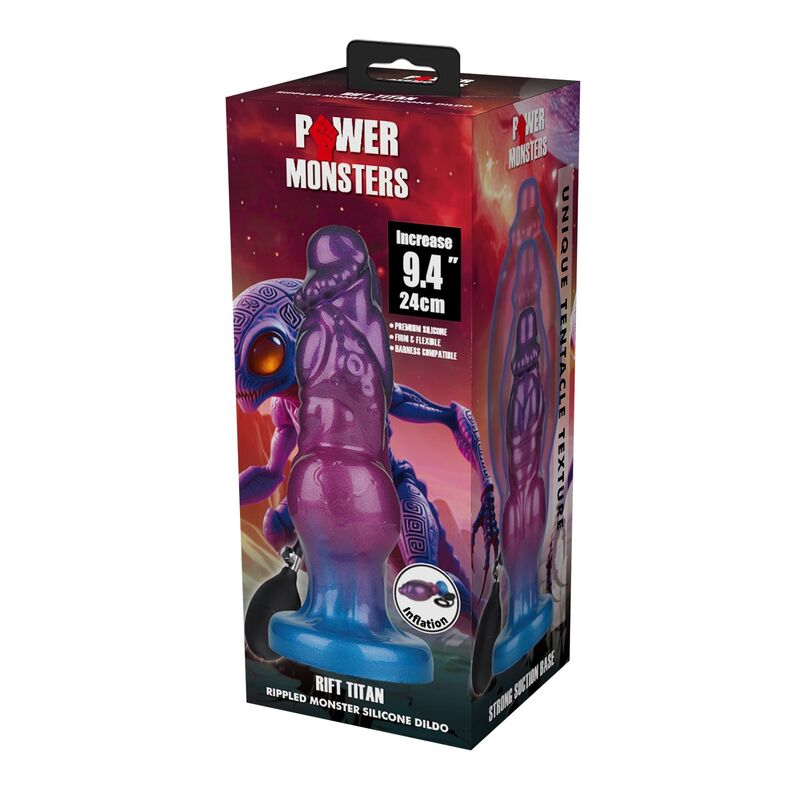 POWER MONSTERS - RIFT TITAN BICOLOR INFLATABLE FANTASY SILICONE DILDO 24 CM Ø 5 CM - slika 2