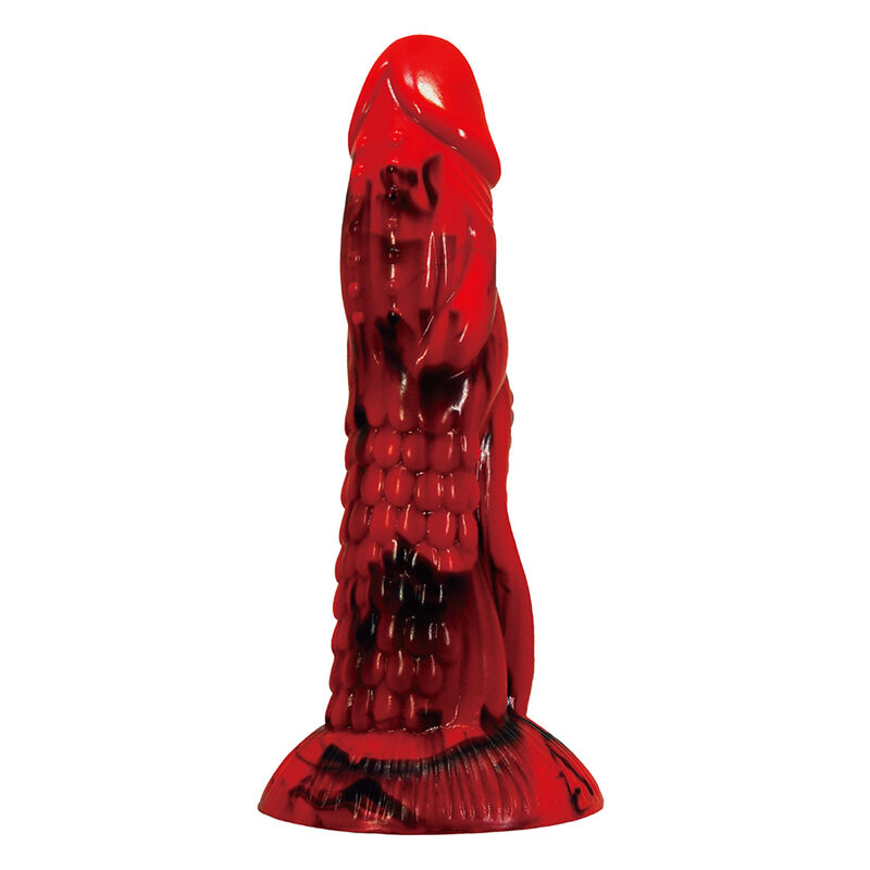 POWER MONSTERS - MINOTAUR FANTASY DILDO WITH SUCTION CUP 21 CM Ø 5 CM RED & BLACK - slika 2