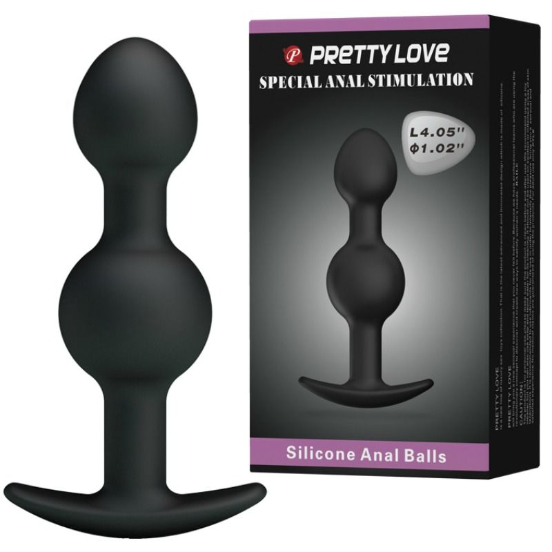 PRETTY LOVE - SPECIAL STIMULATION SILICONE ANAL BALLS 10.3 CM BLACK - slika 2