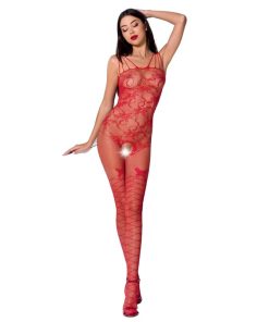 PASSION - WOMAN BS076 BODYSTOCKING ONE SIZE RED