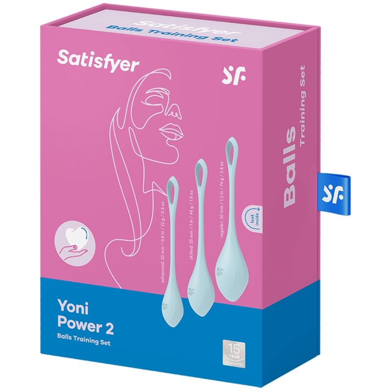 SATISFYER YONI POWER 2 KOMPLET ZA TRENING - MODRA BARVA - slika 3