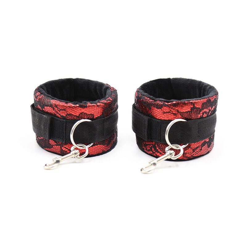 OHMAMA FETISH SHORT VELVET LACE WRIST RESTRAINTS NYLON - slika 2