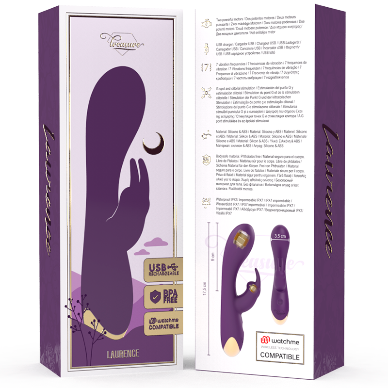 TREASURE LAURENCE RABBIT VIBRATOR WATCHME WIRELESS TECHNOLOGY COMPATIBLE - slika 2
