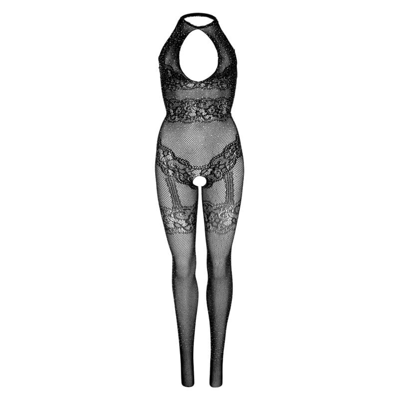 LEG AVENUE SEAMLESS FISHNET BODYSTOCKING ONE SIZE - BLACK - slika 3