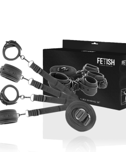 FETISH SUBMISSIVE CUFF AND TETHER SET
