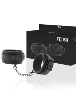 FETISH SUBMISSIVE ANKLE CUFFS VEGAN LEATHER