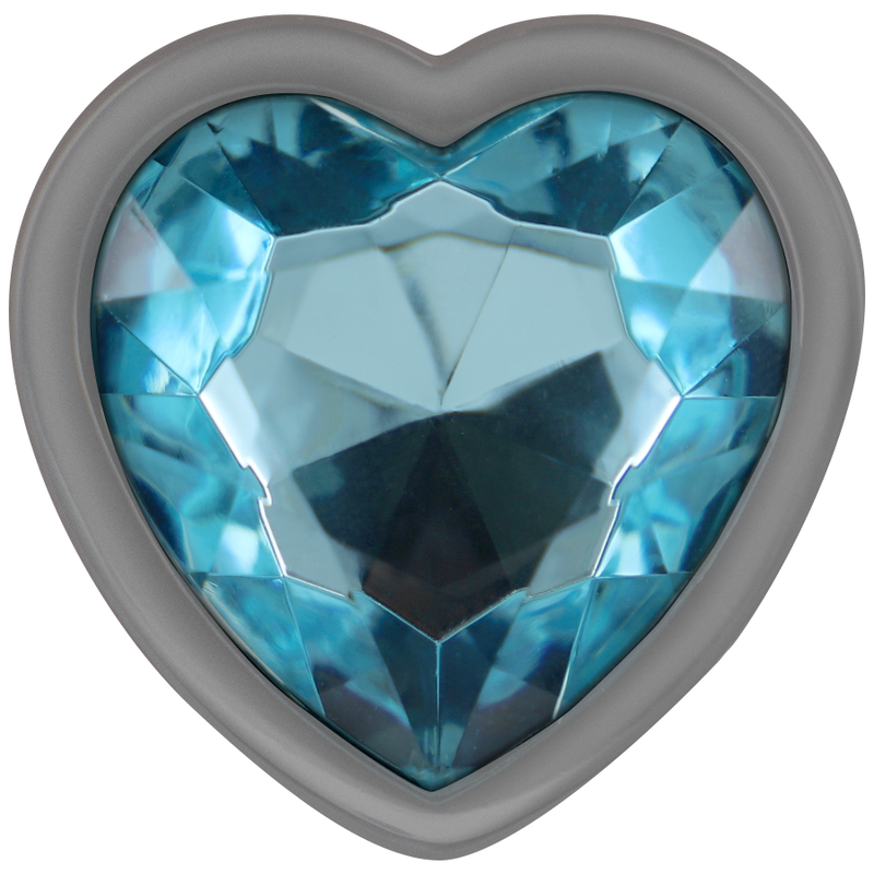 INTENSE - METAL ALUMINUM ANAL PLUG HEART BLUE SIZE S - slika 3