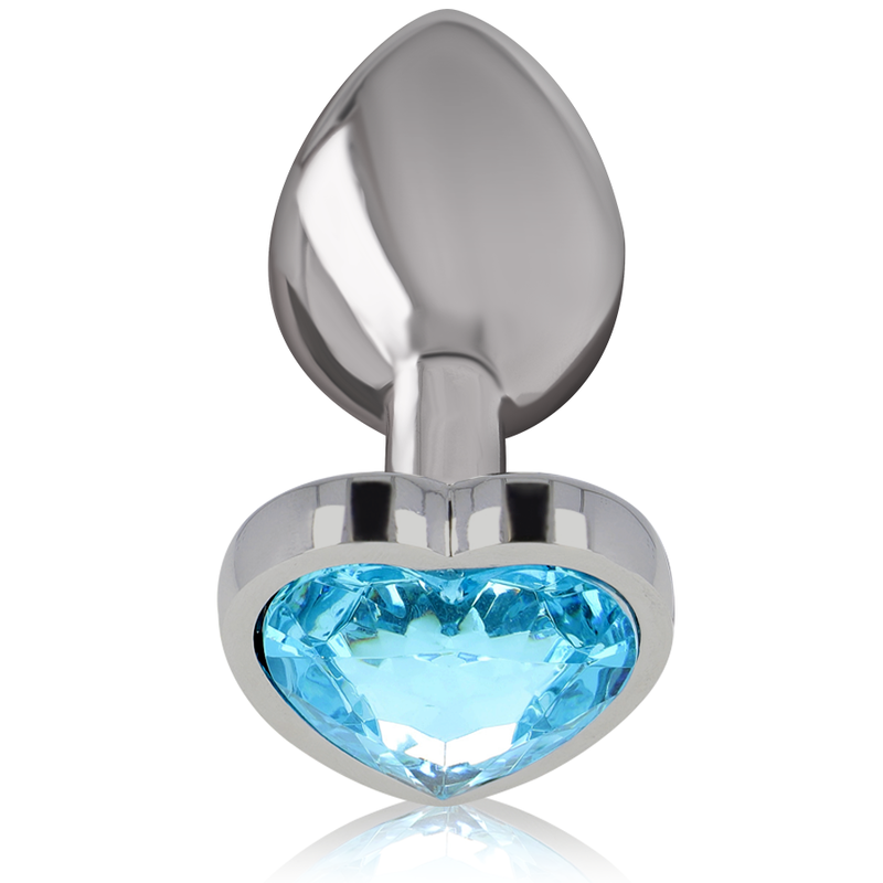 INTENSE - METAL ALUMINUM ANAL PLUG HEART BLUE SIZE S - slika 2