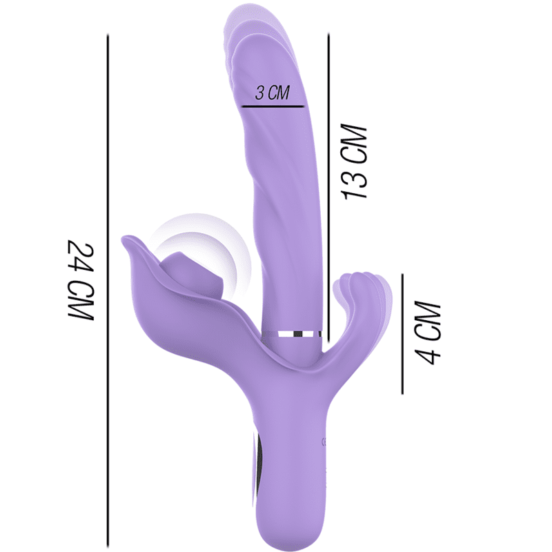INTENSE - BILLIE MULTIFUNCTION RECHARGEABLE VIBRATOR SUCTION PULSING PURPLE - slika 3