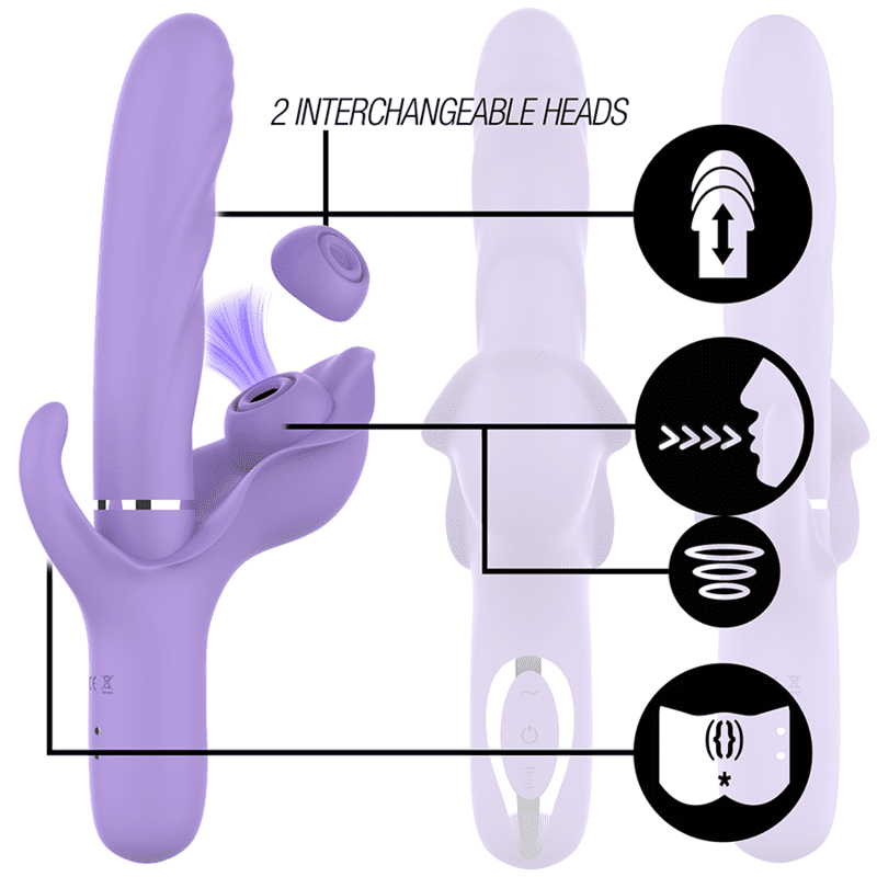 INTENSE - BILLIE MULTIFUNCTION RECHARGEABLE VIBRATOR SUCTION PULSING PURPLE - slika 2