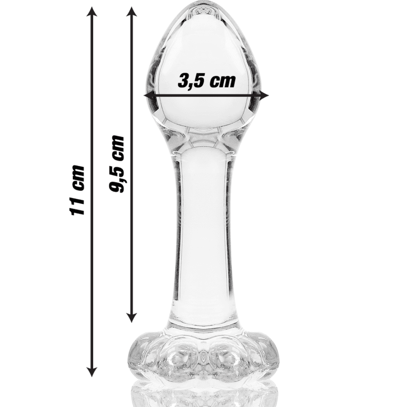 NEBULA SERIES BY IBIZA - MODEL 2 ANAL PLUG BOROSILICATE GLASS 11 X 3.5 CM CLEAR - slika 3