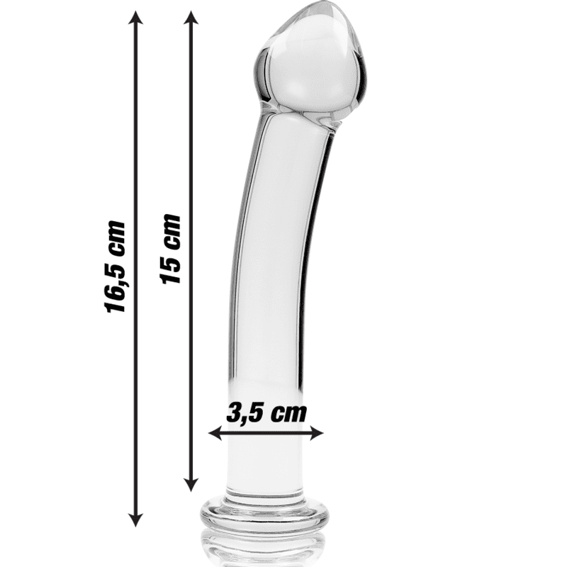 NEBULA SERIES BY IBIZA - MODEL 11 DILDO BOROSILICATE GLASS 16 X 3 CM CLEAR - slika 3