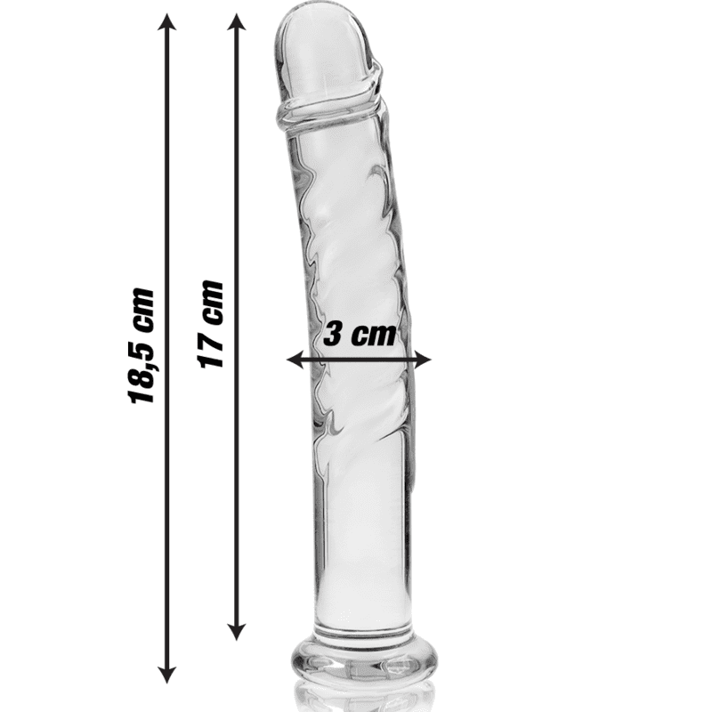 NEBULA SERIES BY IBIZA - MODEL 16 DILDO BOROSILICATE GLASS 18.5 X 3 CM CLEAR - slika 3