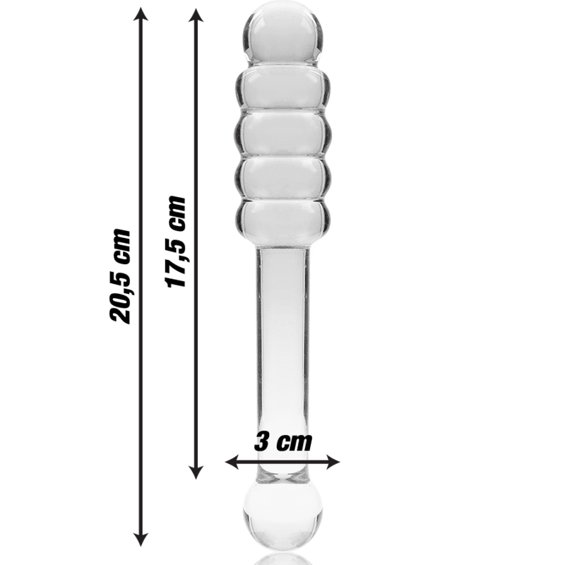 NEBULA SERIES BY IBIZA - MODEL 20 DILDO BOROSILICATE GLASS 20.5 X 3 CM CLEAR - slika 3