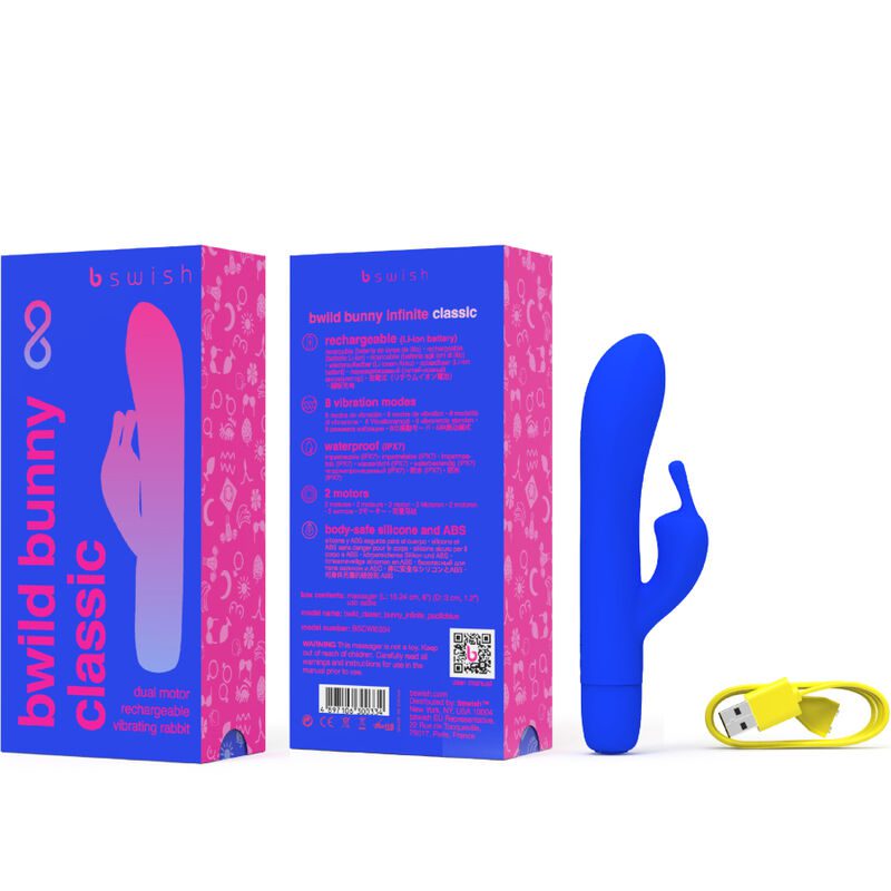 B SWISH - BWILD BUNNY INFINITE CLASSIC SILICONE RECHARGEABLE VIBRATOR PACIFIC BLUE - slika 3