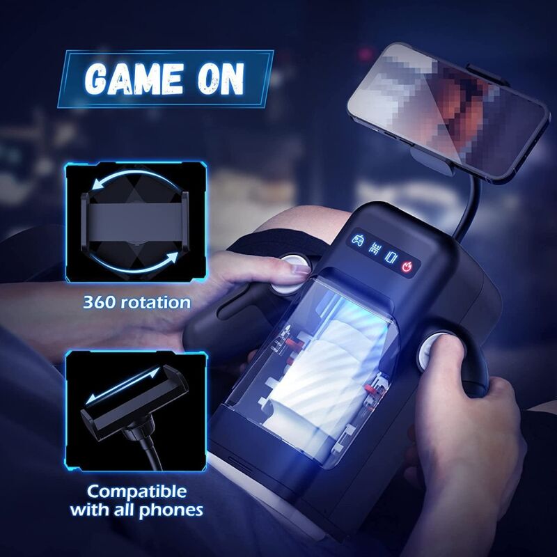 GAME CUP - THRUSTING VIBRATION MASTURBATOR WITH HEATING FUNCTION AND MOBILE SUPPORT - BLACK - slika 3