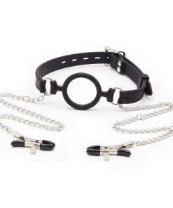 OHMAMA FETISH SILICONE O-RING GAG NIPPLE CLAMPS