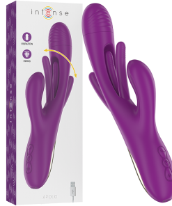 INTENSE - APOLO RECHARGEABLE MULTIFUNCTION VIBRATOR 7 VIBRATIONS WITH SWINGING MOTION PURPLE